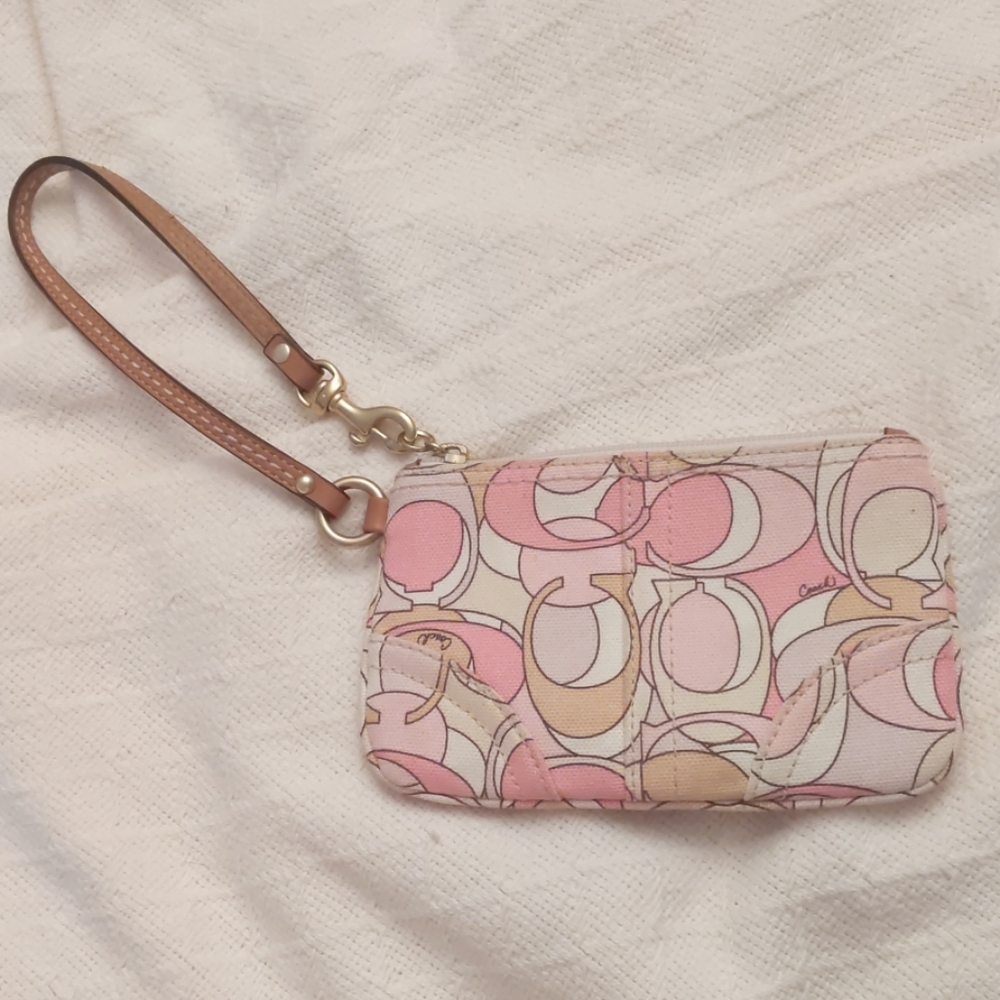 Pink Coach wristlet